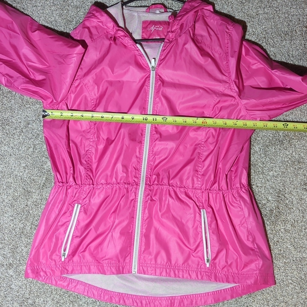 Style and Co pink rain coat, Size large - Picture 7 of 7